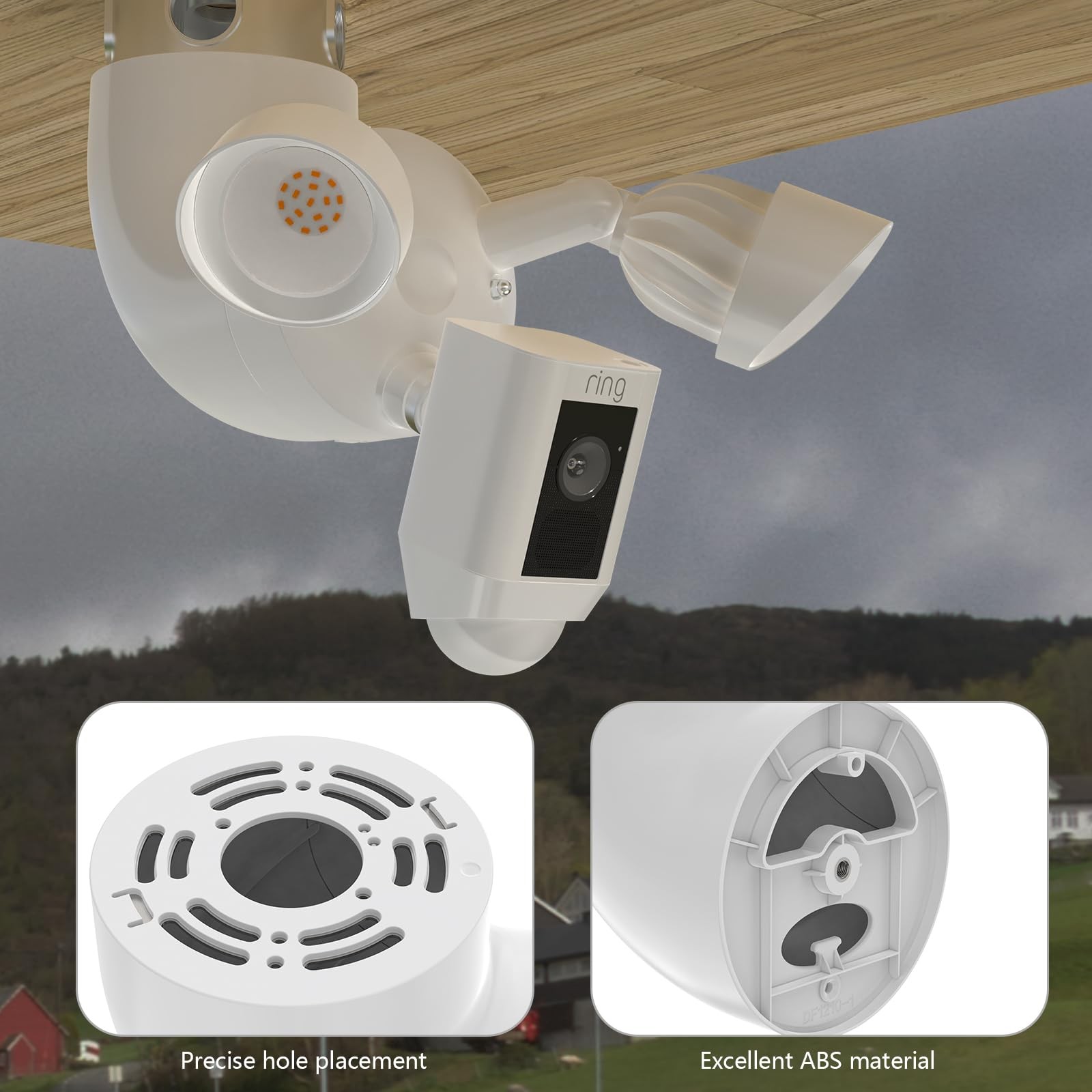 OkeMeeo Eave Mount for Ring Floodlight Cam Wired Plus/Pro, Smart White
