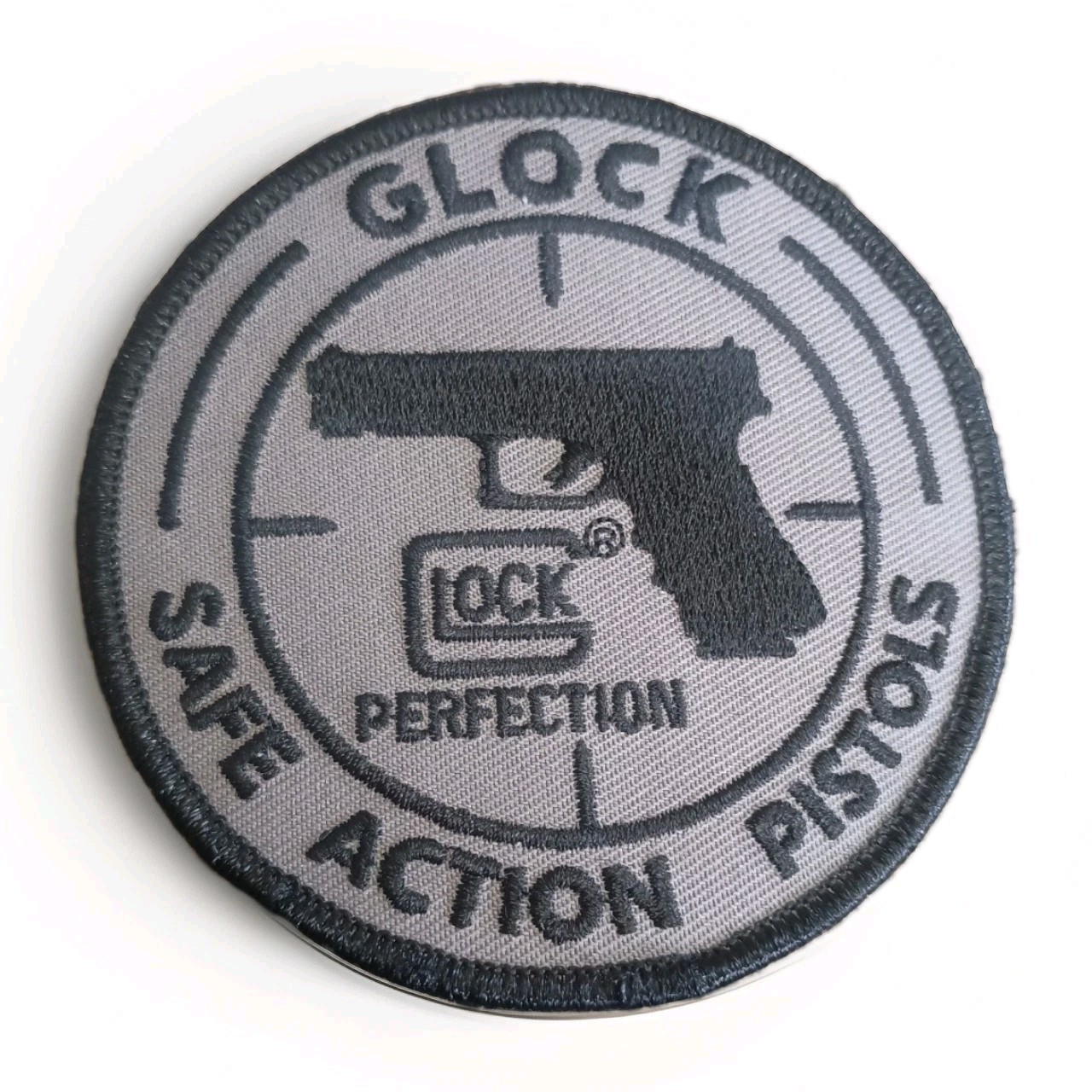 VINTAGE “GLOCK SAFE ACTION PISTOLS”  PATCH - Gray Version Velcro BRAND NEW