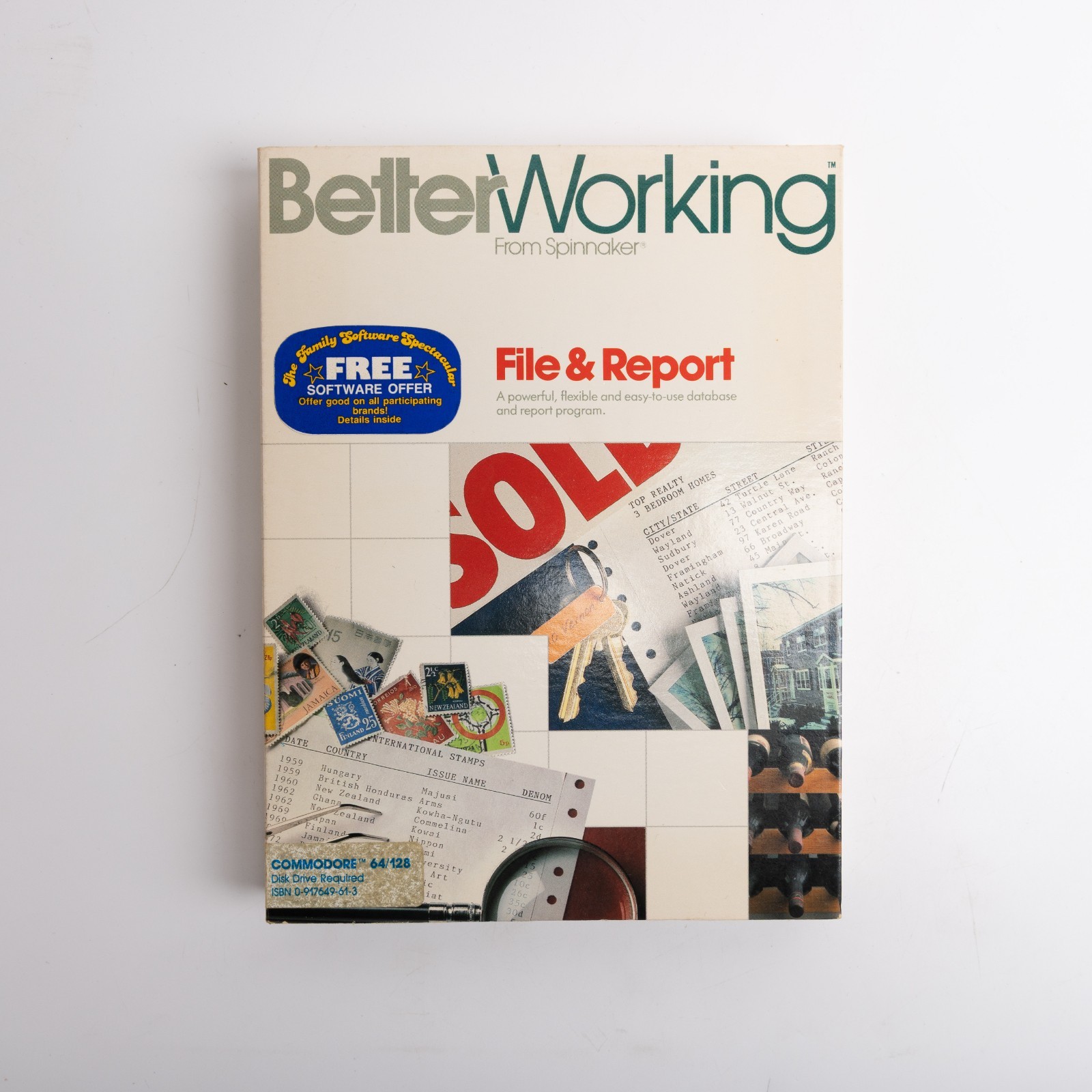 Spinnaker Software Commodore 64 128 Better Working File &Report Vintage