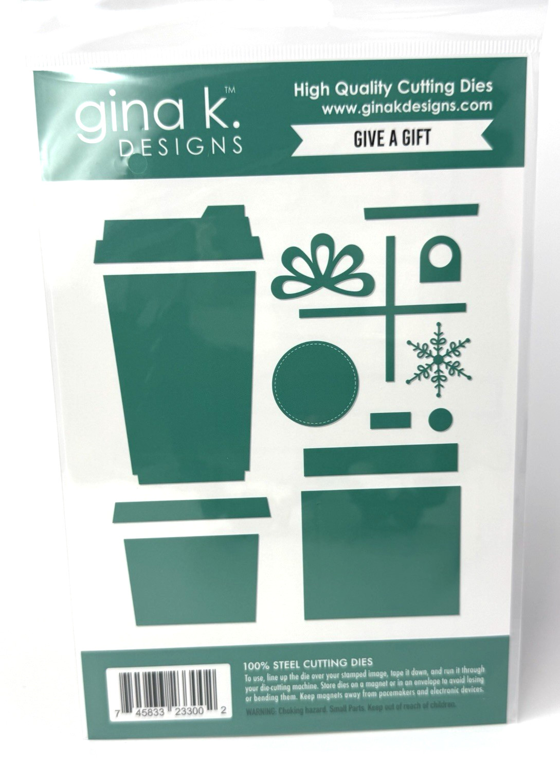 Gina K. Designs Give a Gift Die Set 100% Steel Cutting Dies Coffee Gift