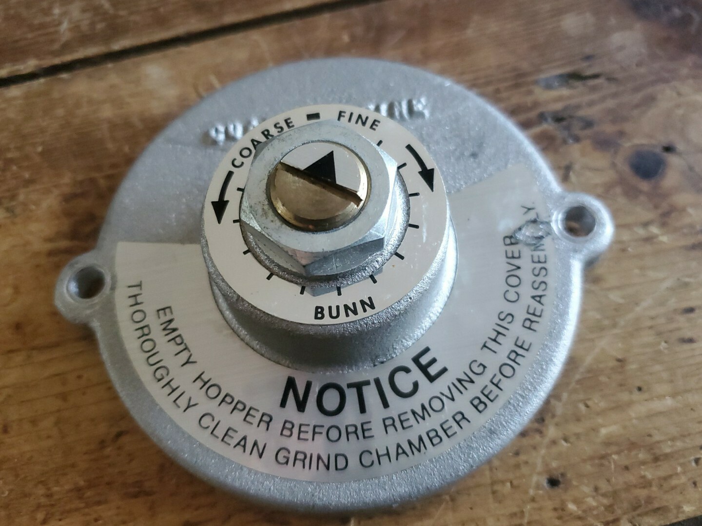 BUNN Grinder Grind Chamber Cover Cap Part