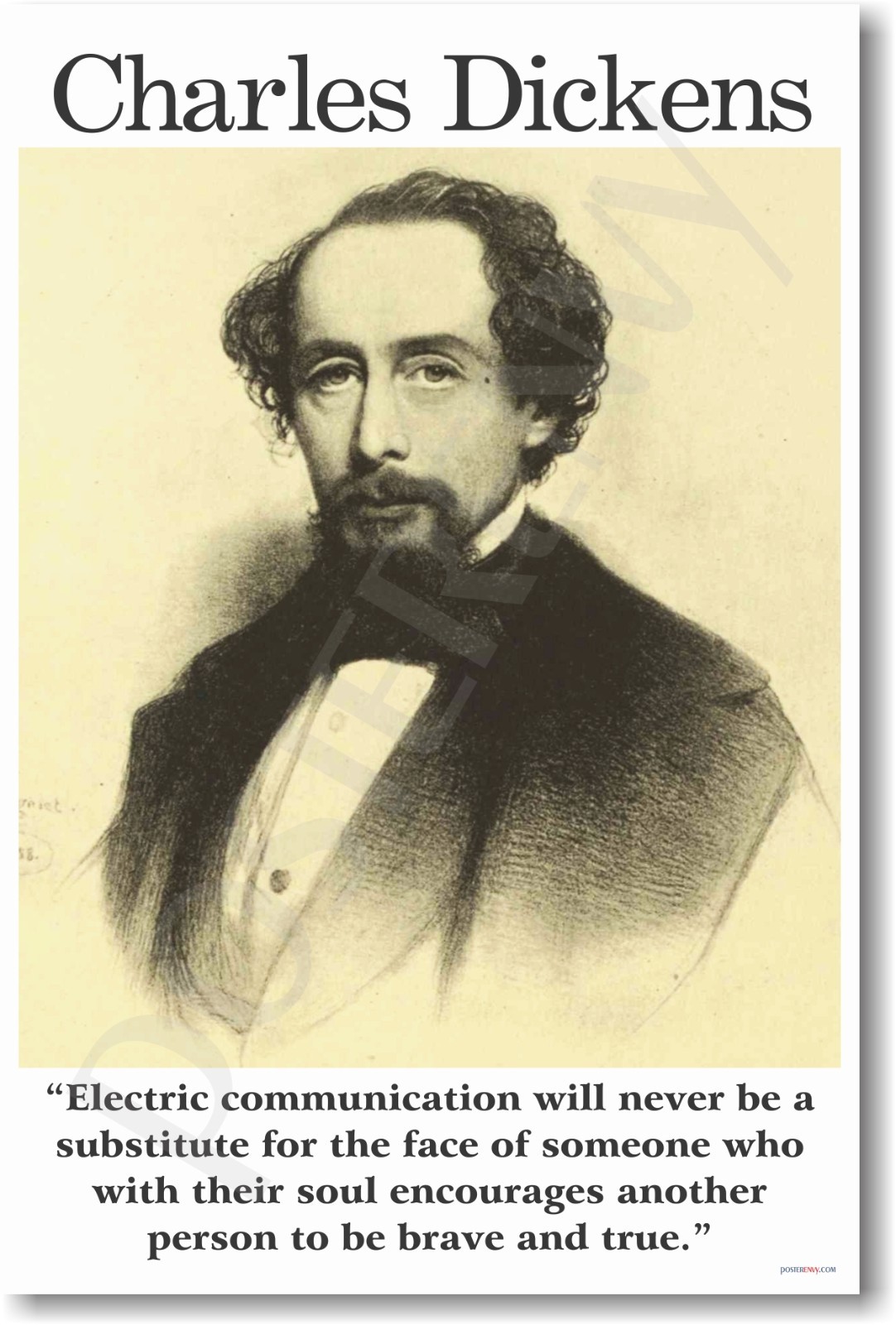Charles Dickens - "Electric Communication..."  Author Writer English NEW POSTER