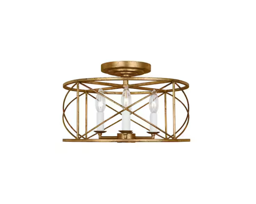 Generation Lighting Beatrix 15 in. W x 9 in. H 4-Light Antique Gild Flush Mount