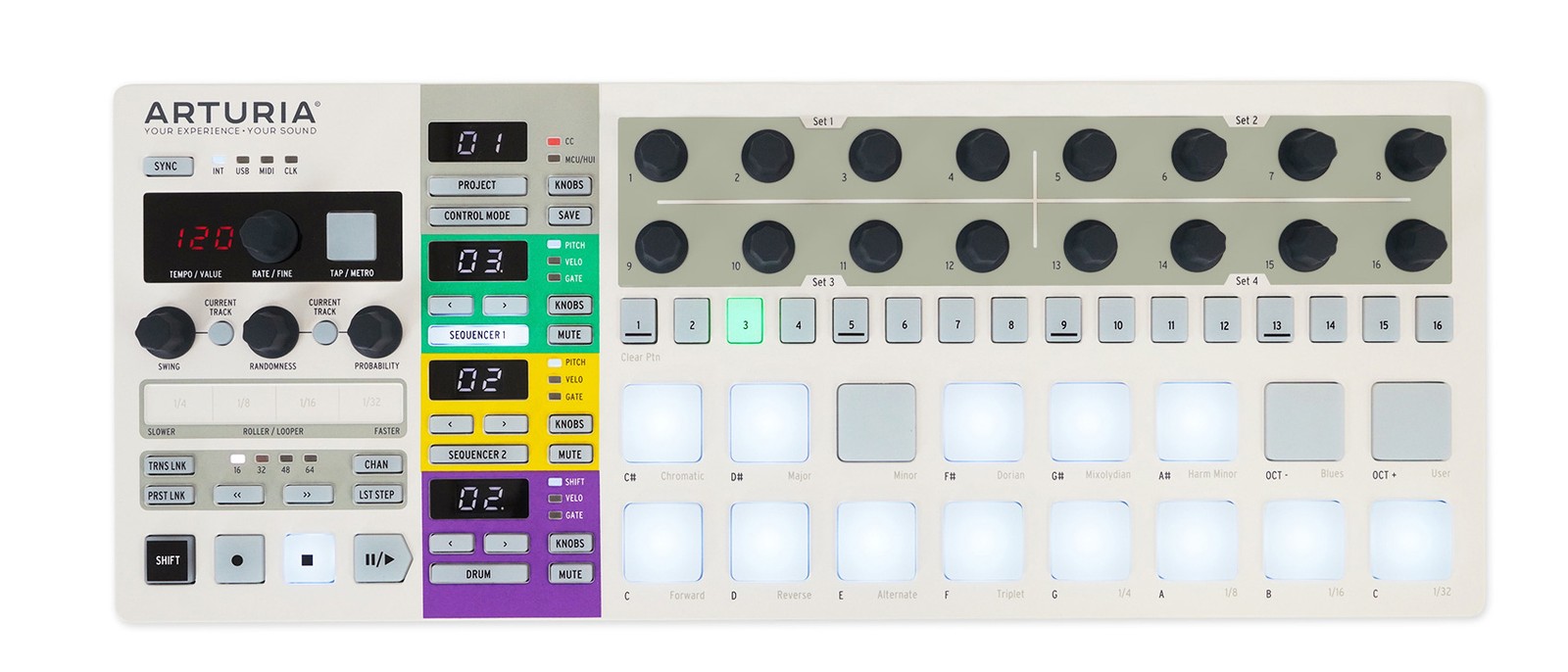 Arturia BeatStep Pro Sequencer Midi USB DJ Recording Pad Controller+Headphones