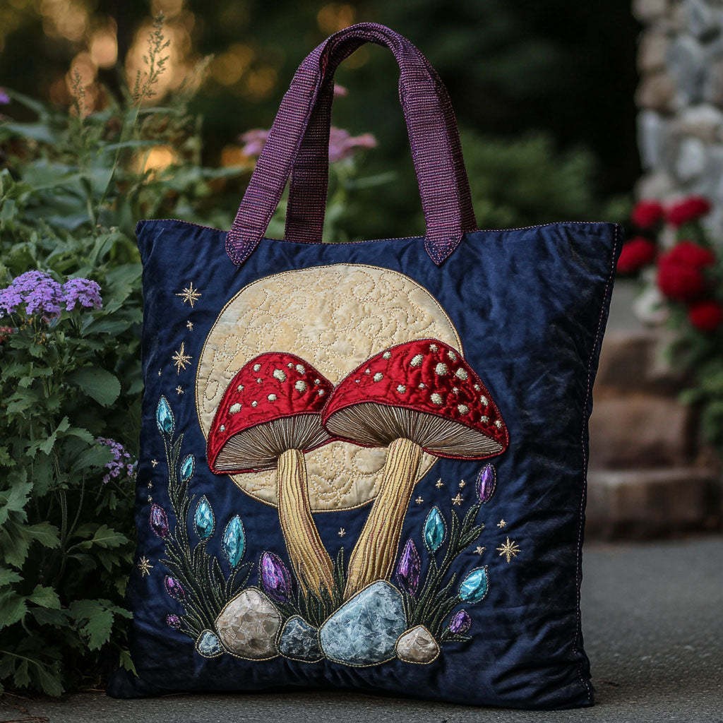 Quilted Embroidery Canvas Tote Bag Shopping Travel Women Casual Lifestyle Bag 32