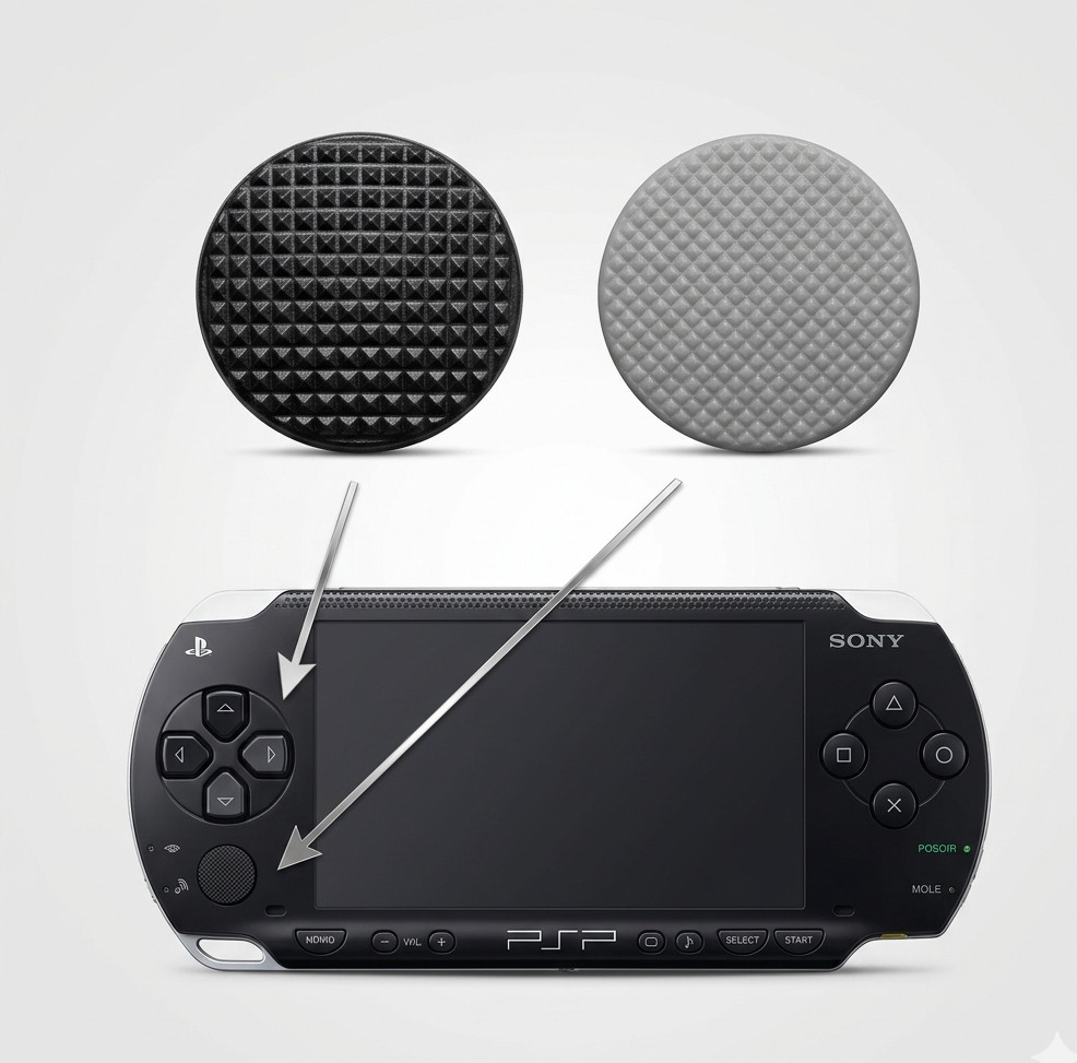 Analog Joystick Cap for Sony PSP 1000 1001 Thumbstick Button Cover Black Grey
