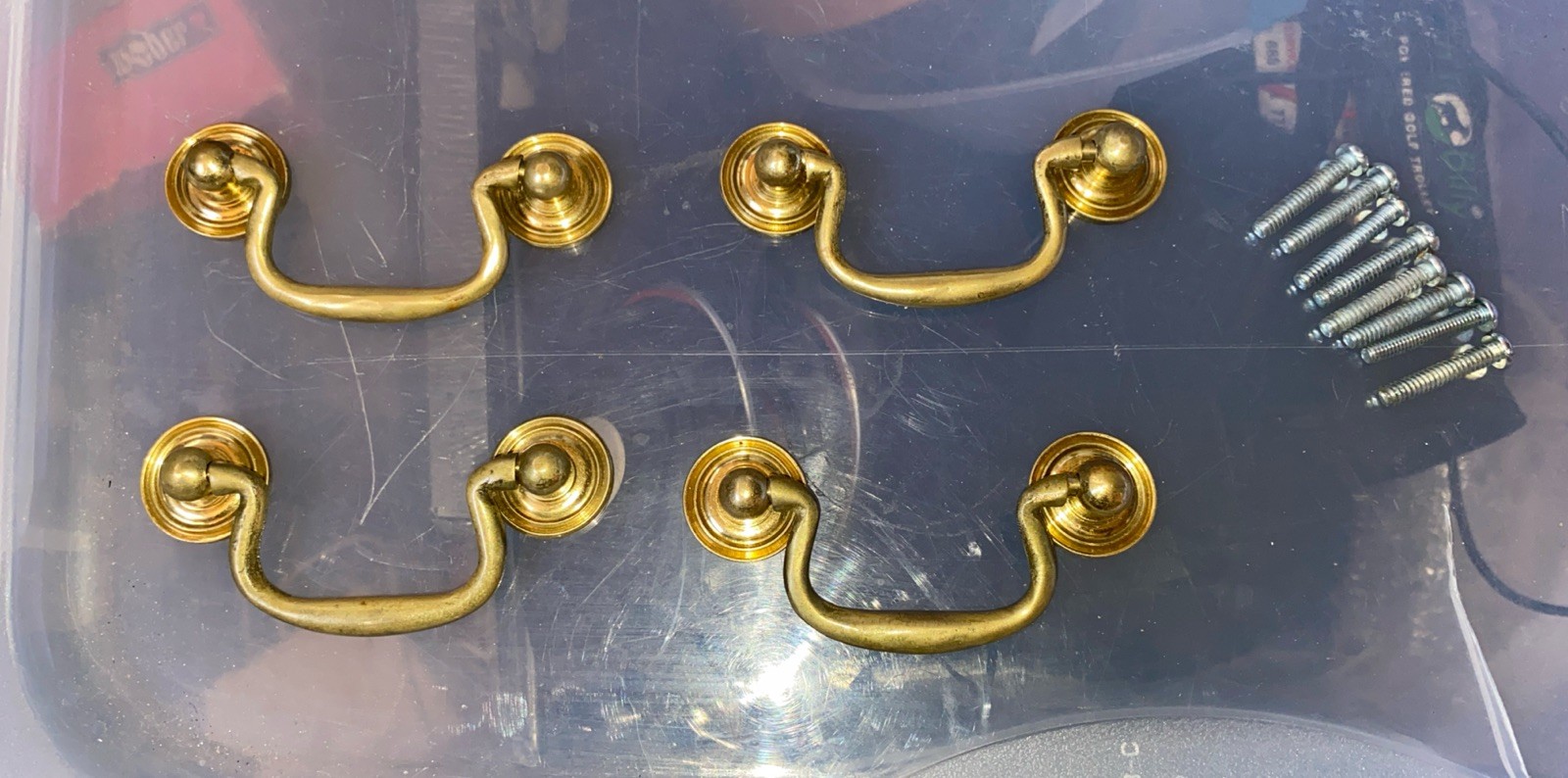 Swan Neck Solid Brass Bail Pulls 2 3/4” C2C Sheraton Queen Anne Style Lot Of 4