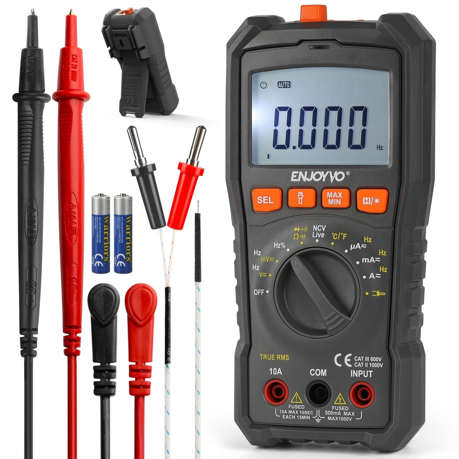 Digital Multimeter 5999 Counts TRMS, Auto-Ranging Voltage Tester with Tempera...