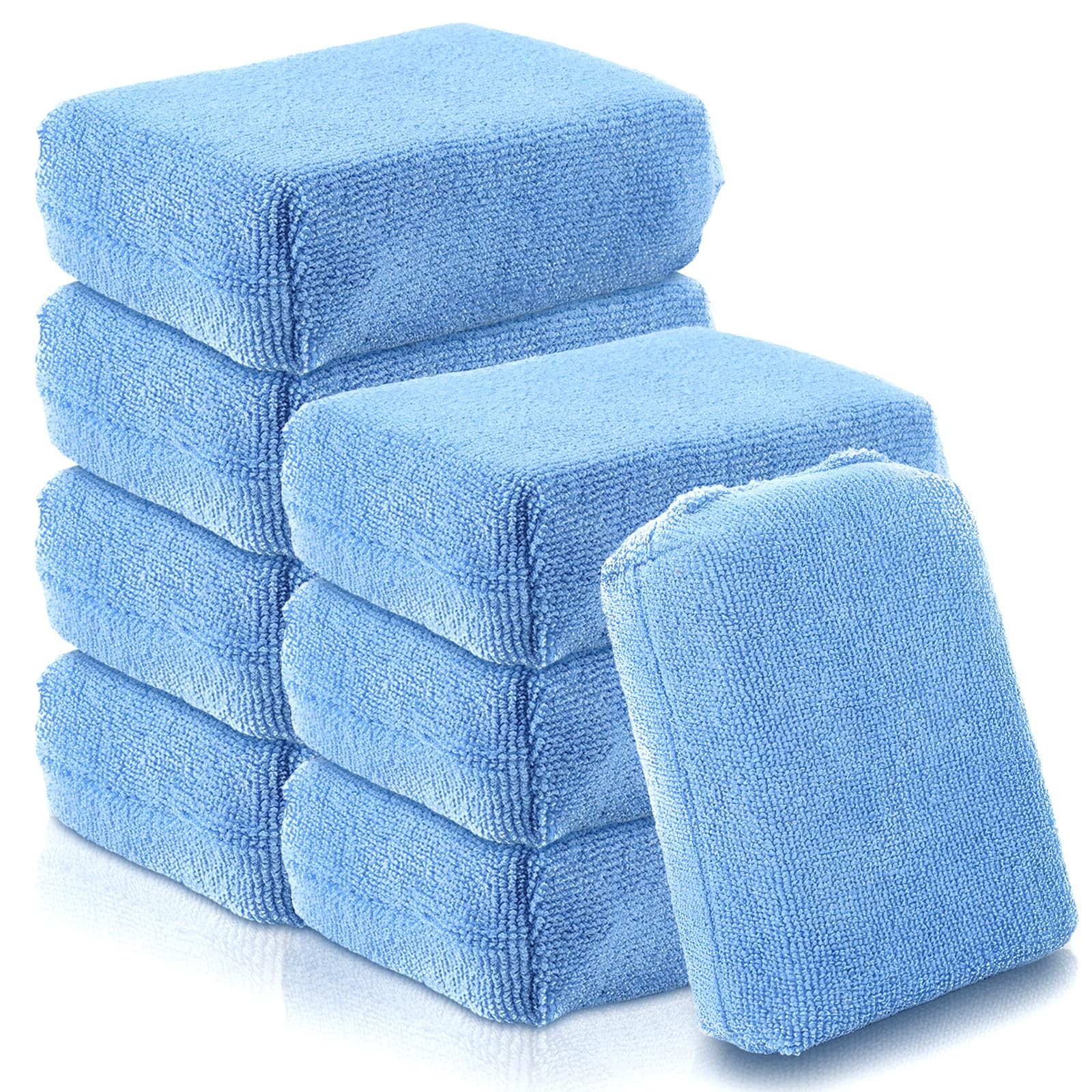 8 PCS Microfiber Applicator Pad, 4.7"x3.1" ScratchFree Foam Buffing Scrub Pad...