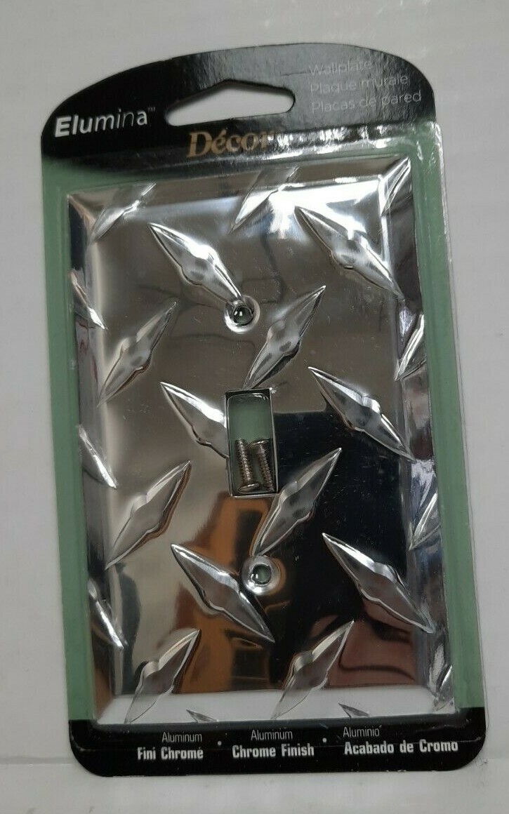 Amerelle Garage Diamond Cut Design Single Toggle Wall Plate 955TNB Chrome New