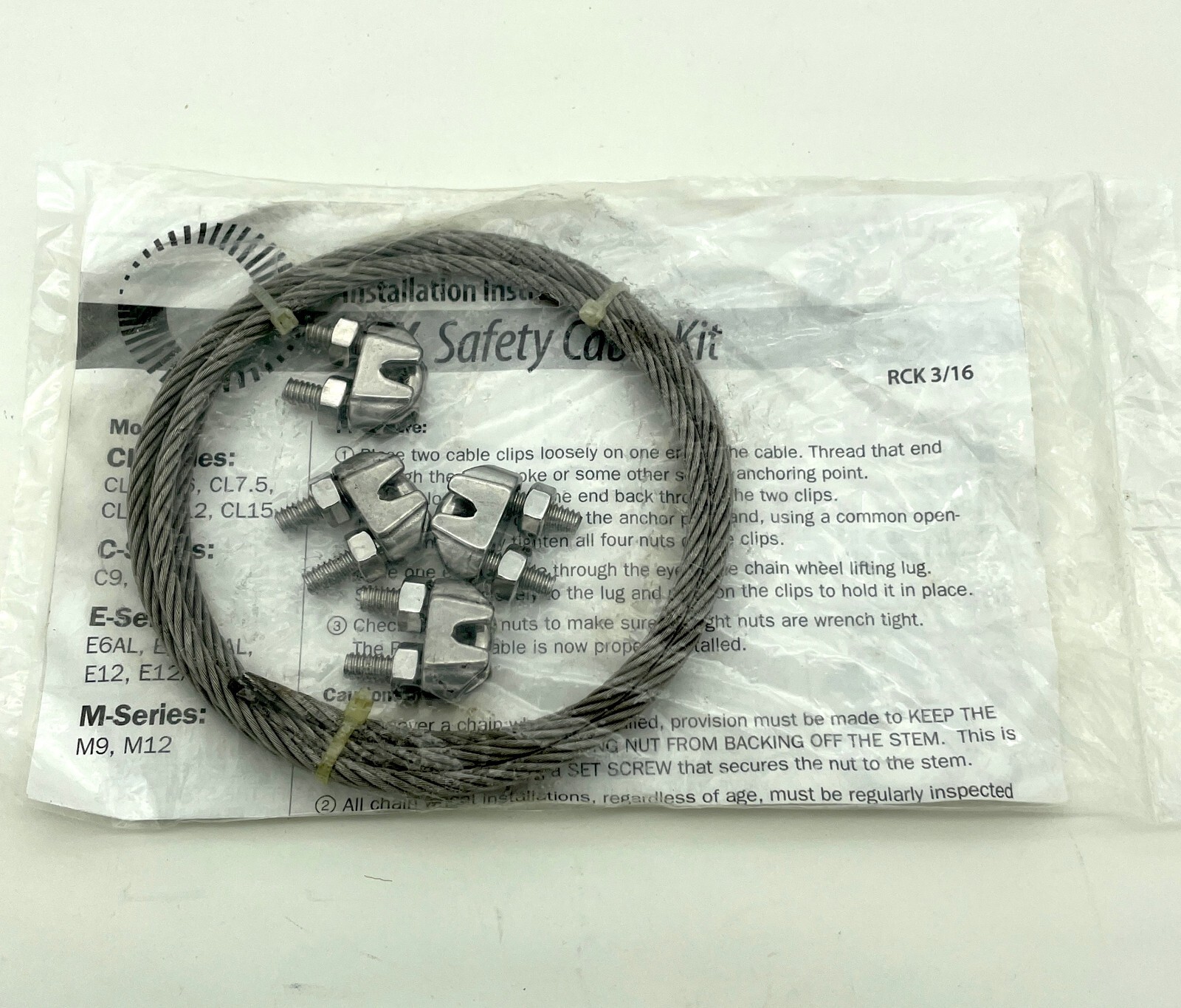 OEM Rotork Roto Hammer RCK 3/16 Safety Cable Kit - Fits CL4–CL15, M9–M12, E6–E12