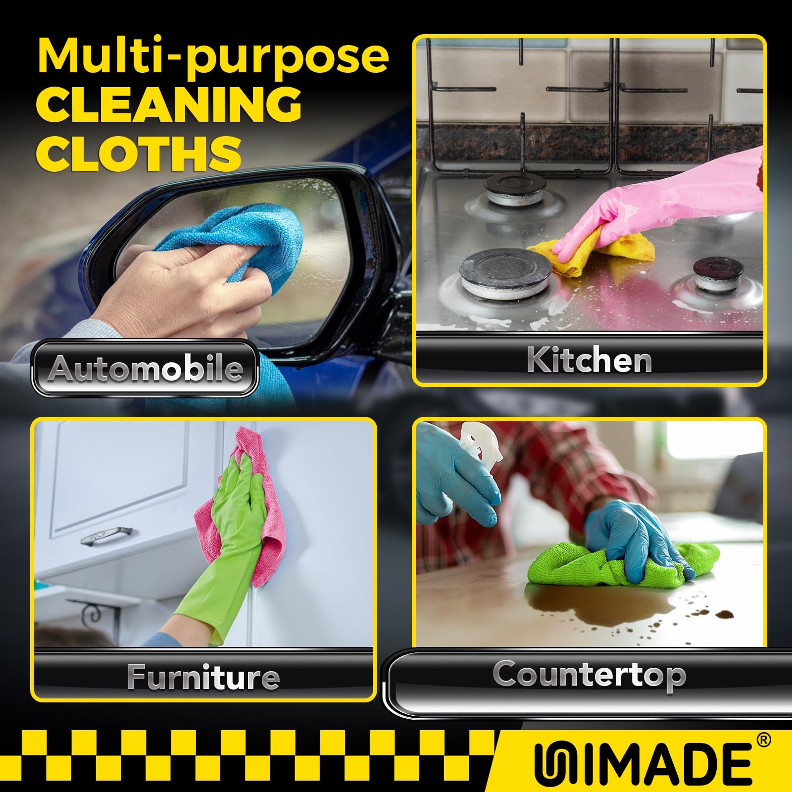 Microfiber Cleaning Cloth, 100PK Commercial Grade Work Rags Microfiber Towels...