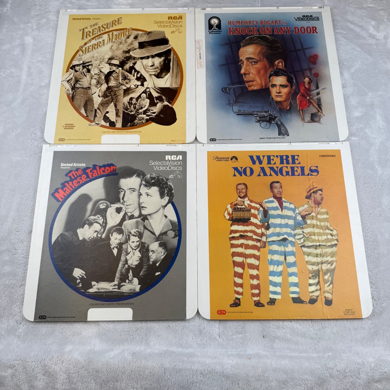 RCA SelectaVision VideoDiscs Lot: Bogart, Huston, We're No Angels, CED Movies