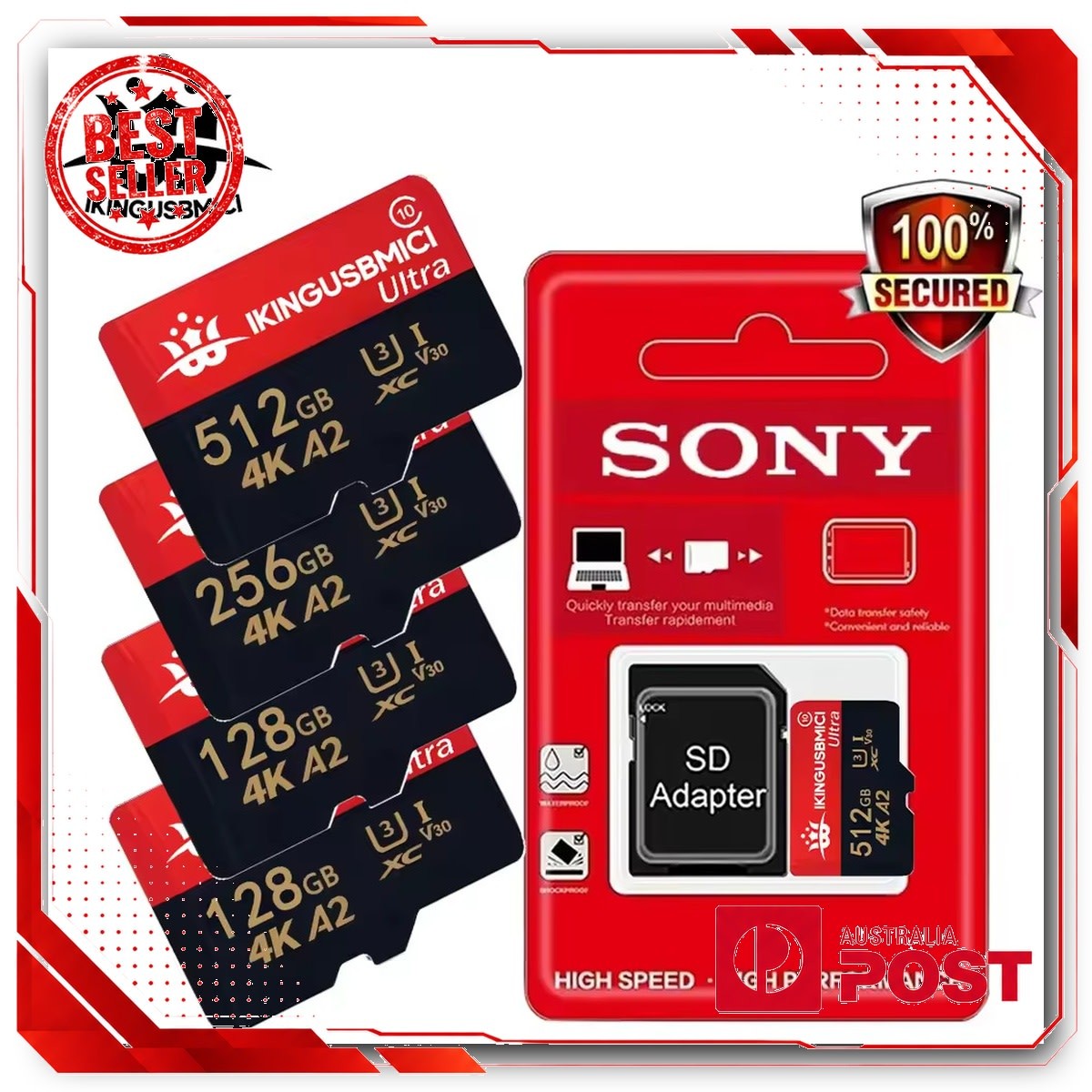 Micro SD Card 1TB 256GB 128GB High-Speed TF Memory Card for Phone/Camera