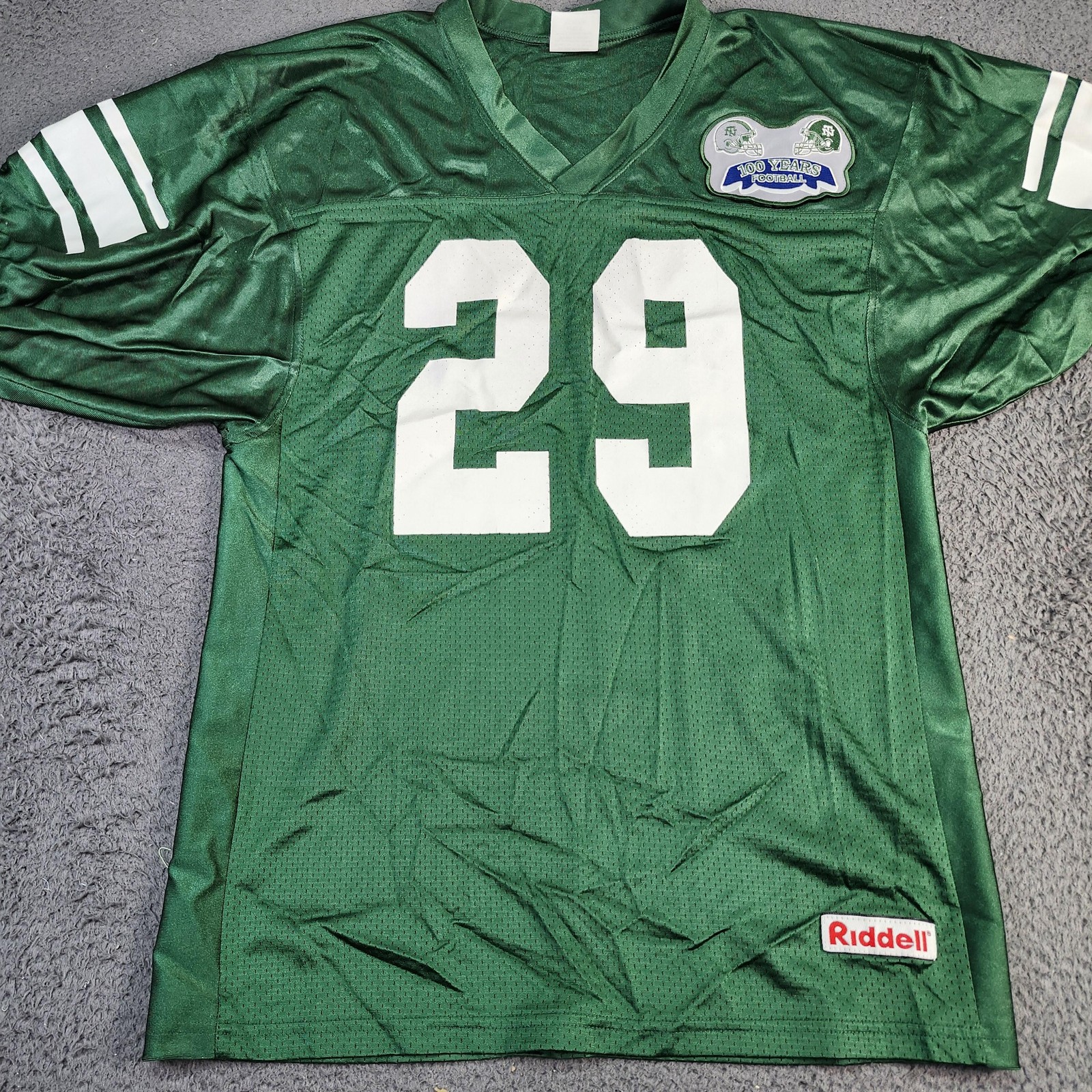 Football Jersey Mens XL Green 29 Riddell 100 Years Patch Adult Nylon Mesh