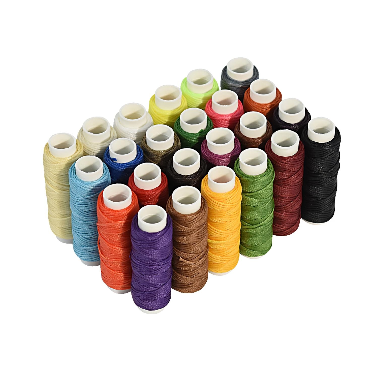 Waxed Thread for Leather Sewing 24 Colors 210D Hand Stitching Threads Flat Cord