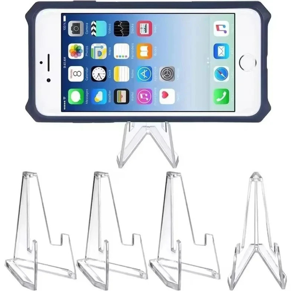 30x Clear Acrylic Display Easel Stands Plate Coin Photo Frame Holder Stand UK