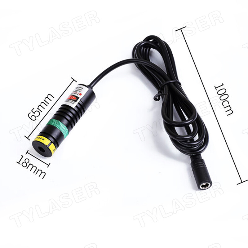 Focusable D18X65mm 520nm Direct Green Dot Laser Module with Adapter&Bracket
