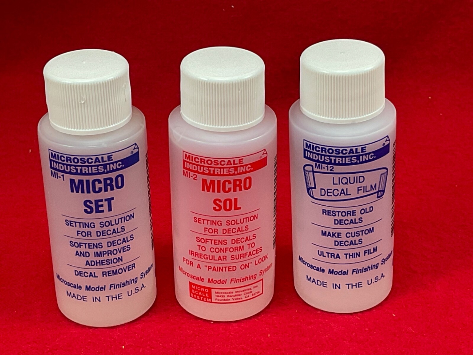 Microscale Industries MI1 MI2 MI12 MICRO SET +SOL + DECAL FILM Setting Solution