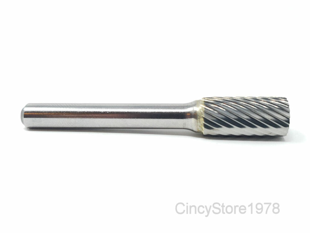 SA3LS Cylindrical Tungsten Carbide Burr Bur Cutting Tool Die Grinder Bit 1/4"