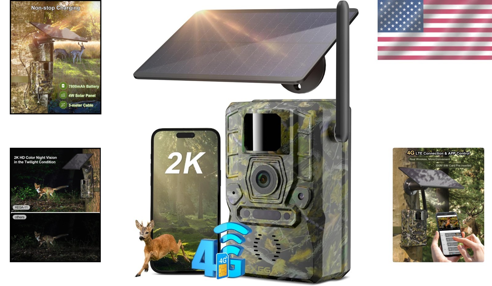 Multi-Functional 4G Solar Trail Camera - 2K Video & Motion Detection Alerts