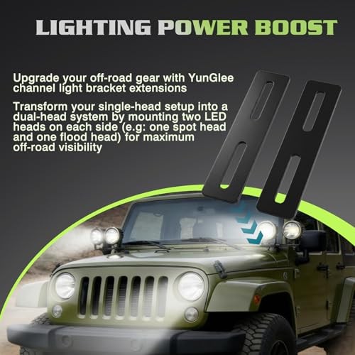 Ditch Light Bracket Extensions Fits Universal Off-Road Pod Light Pack - 7.1x2