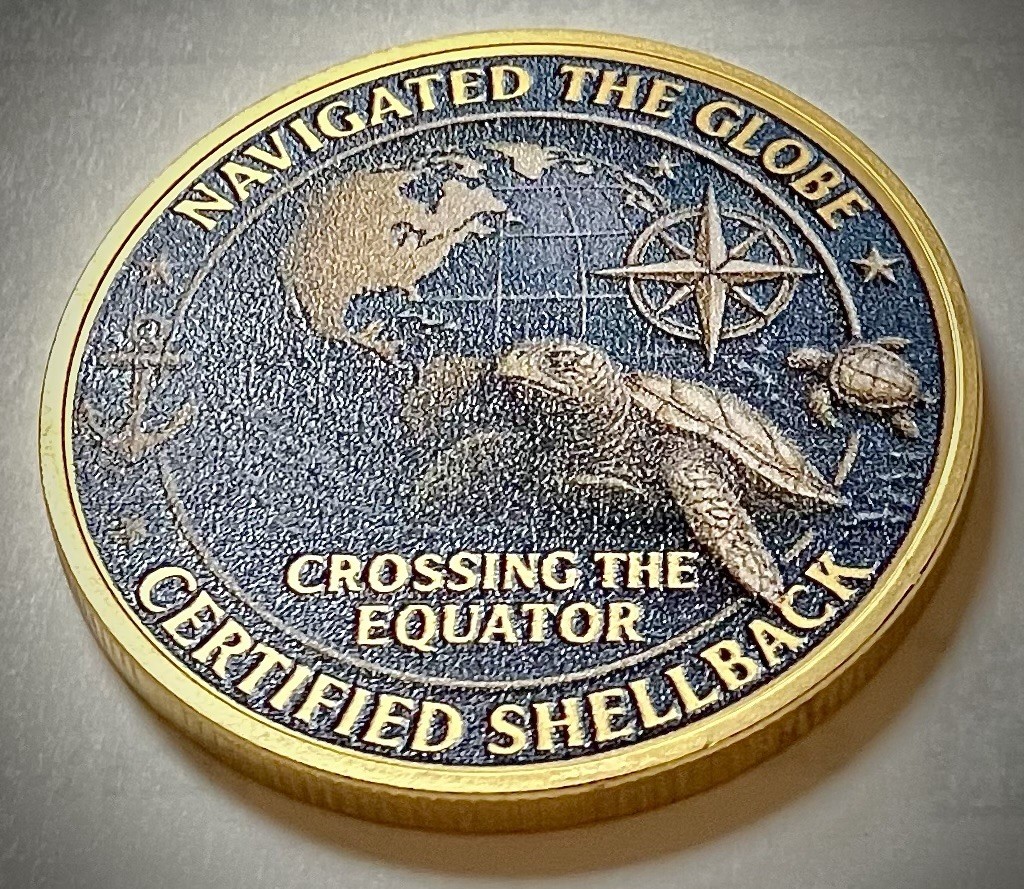 US Navy Shellback Challenge Coin-Gold Colored-Sea Turtle-New-USN