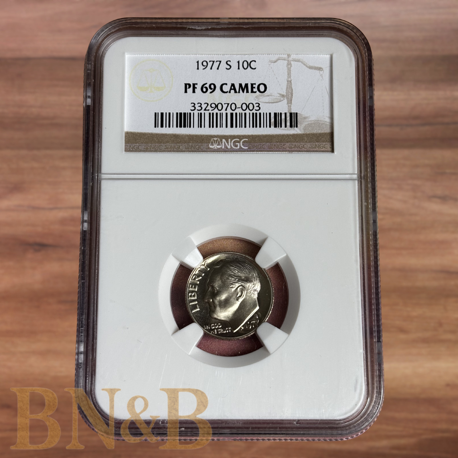 1977 S Roosevelt Proof Dime NGC PF69 CAMEO