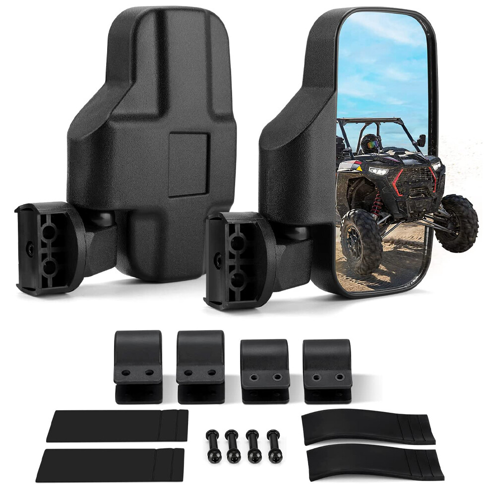 Rear View Mirror Set UTV Side Mirror 1.75"- 2" Clamp Roll Cage For Honda Pioneer