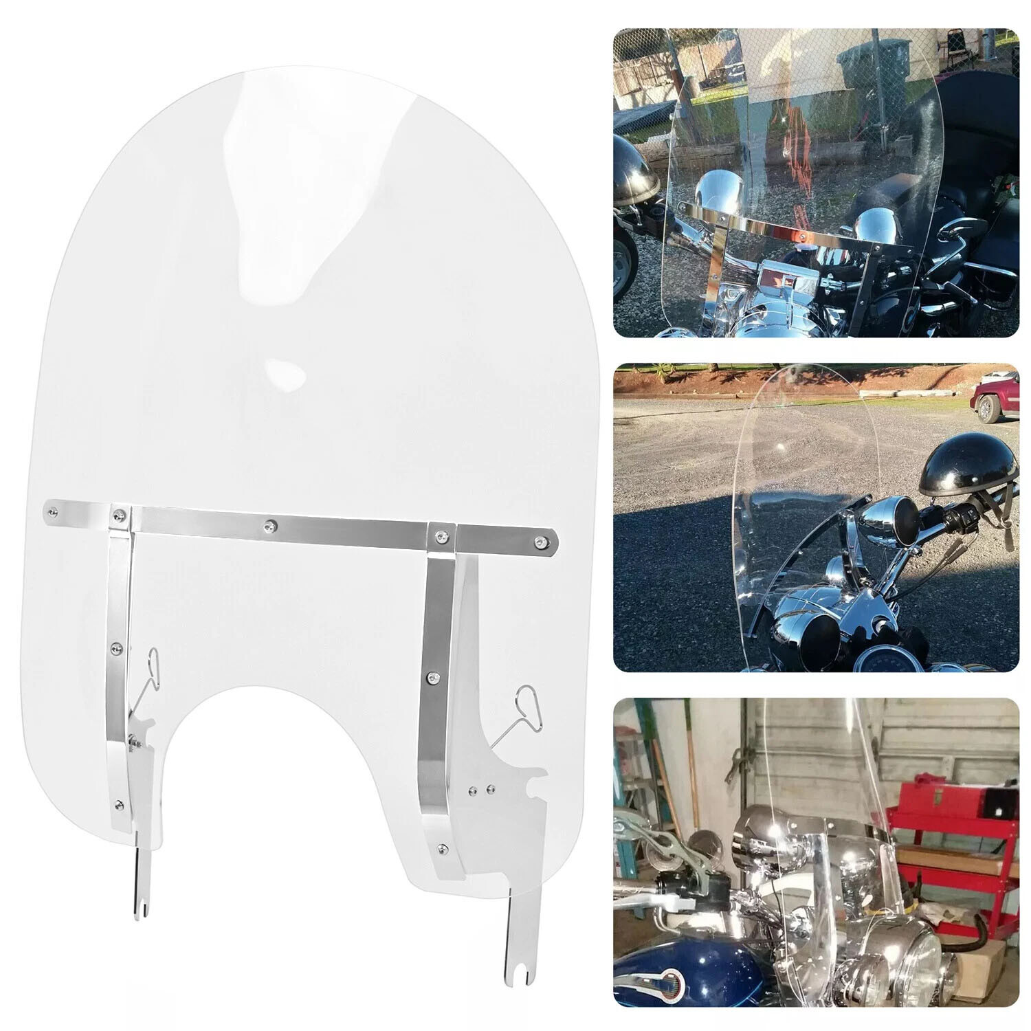 Clear Windshield Windscreen w/ Bracket For 94-25 2024 Harley Touring Road King