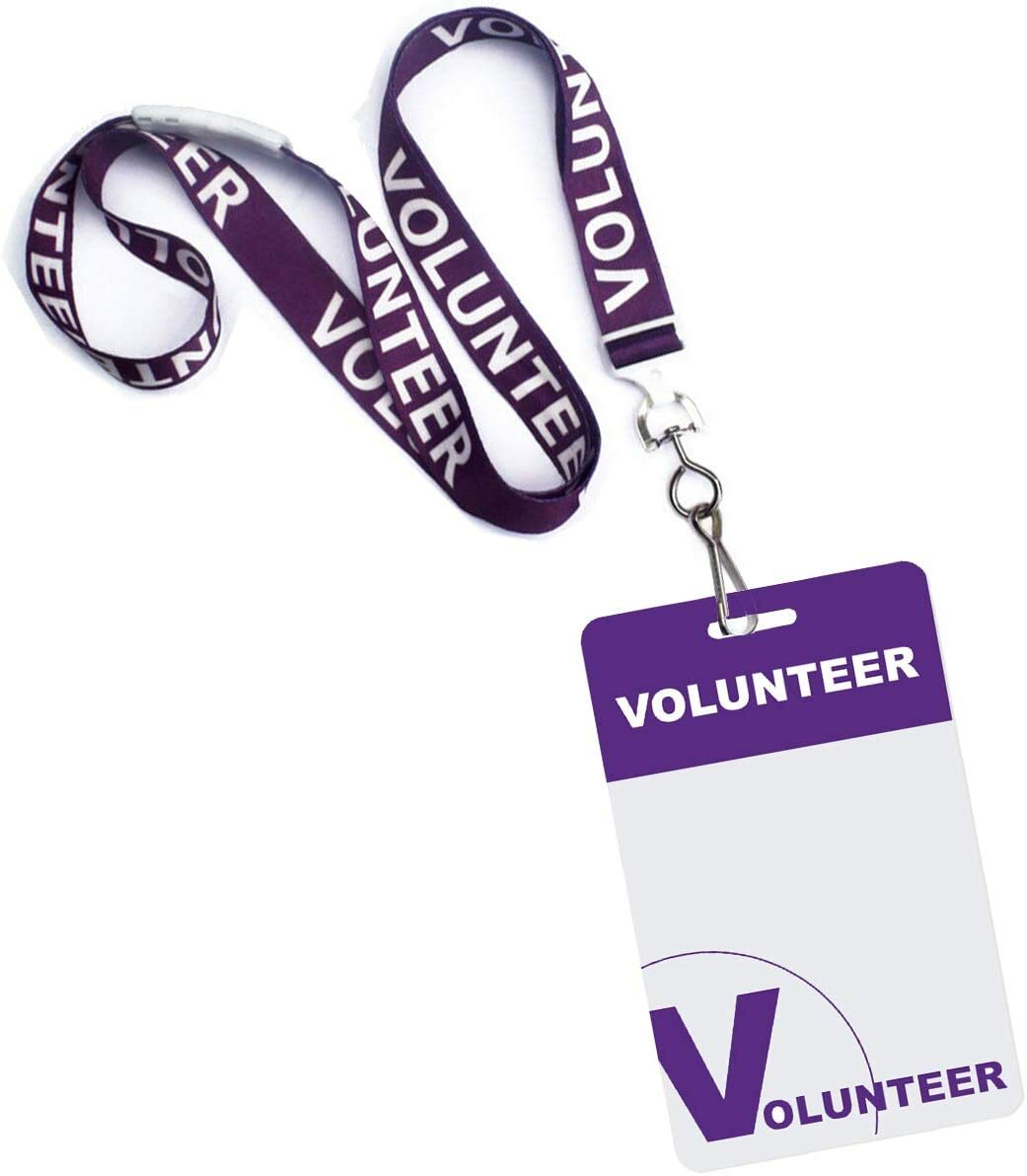 25 Pack - Volunteer Lanyards with Writable Name Tag Badges by Specialist ID