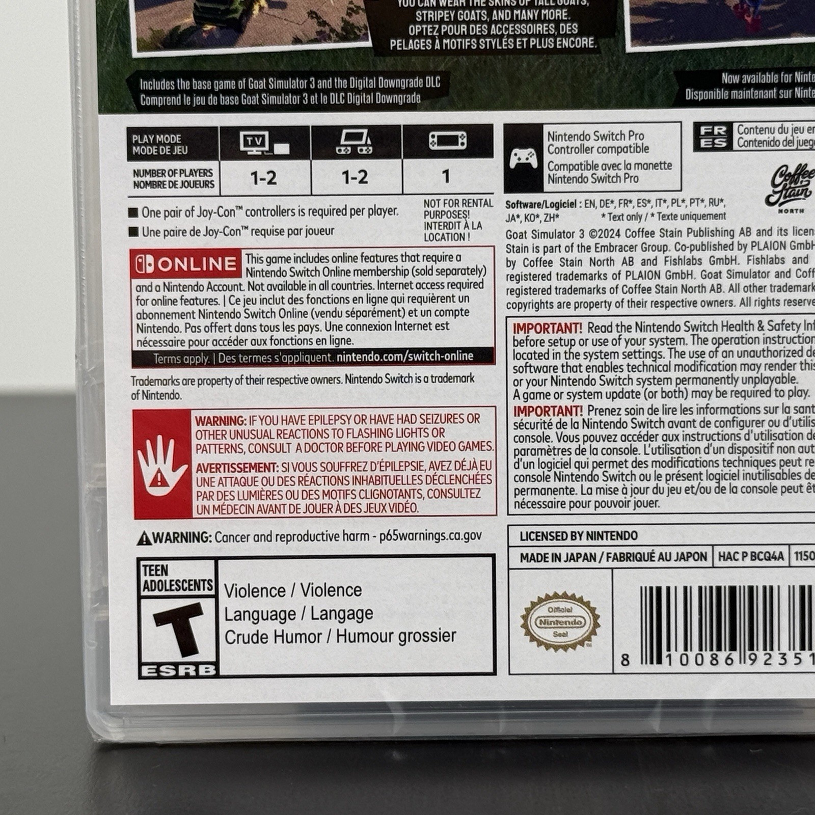 Goat Simulator 3 (Nintendo Switch) - NEW SEALED