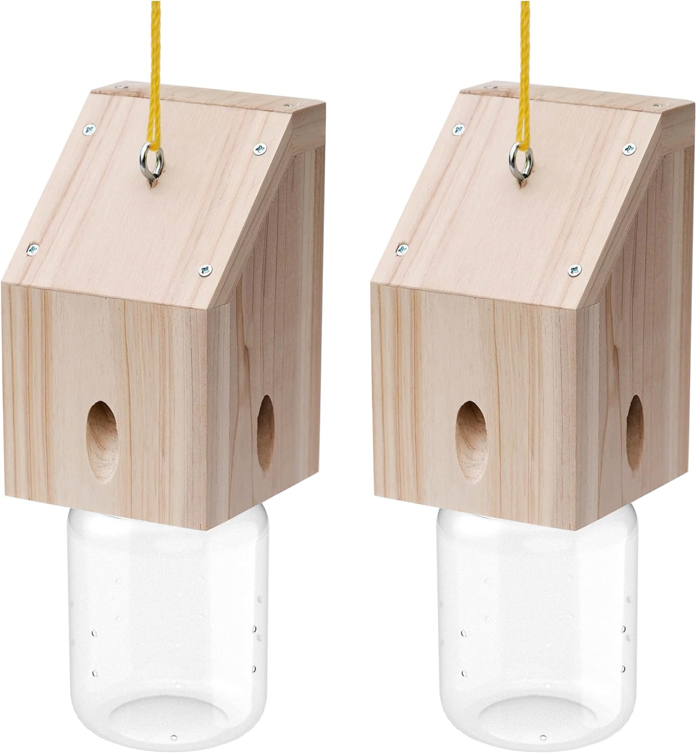 Carpenter Bee Trap for outside - Shed Style Nature Hanging Wood Trap for Outdoor