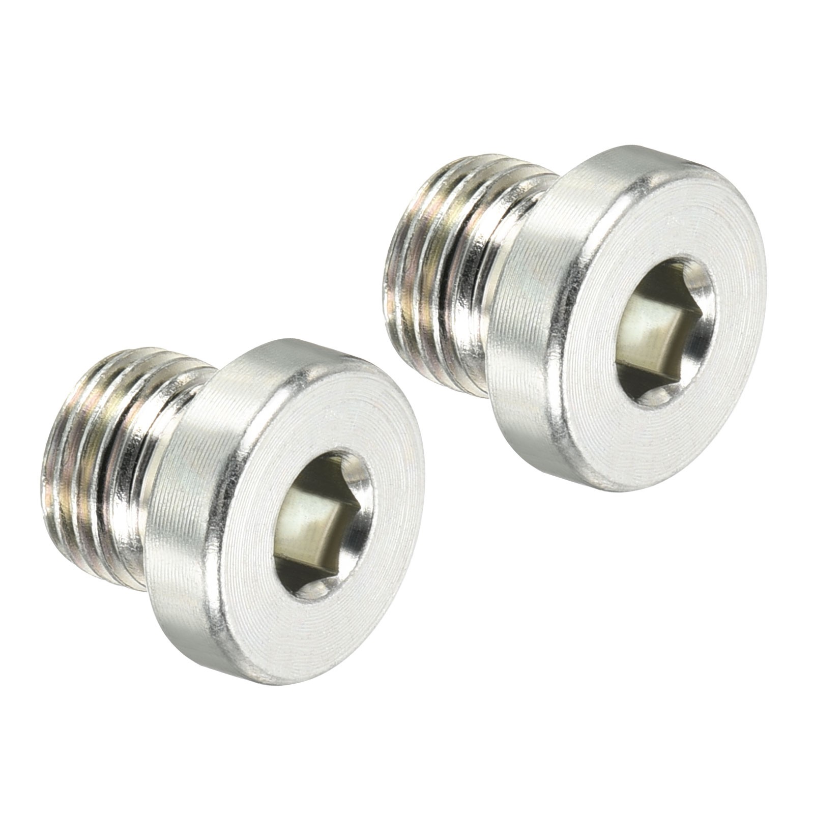 M10*1 Hex Head Pipe Fitting Plug, 2 Pack Male Thread 45# Steel Plug