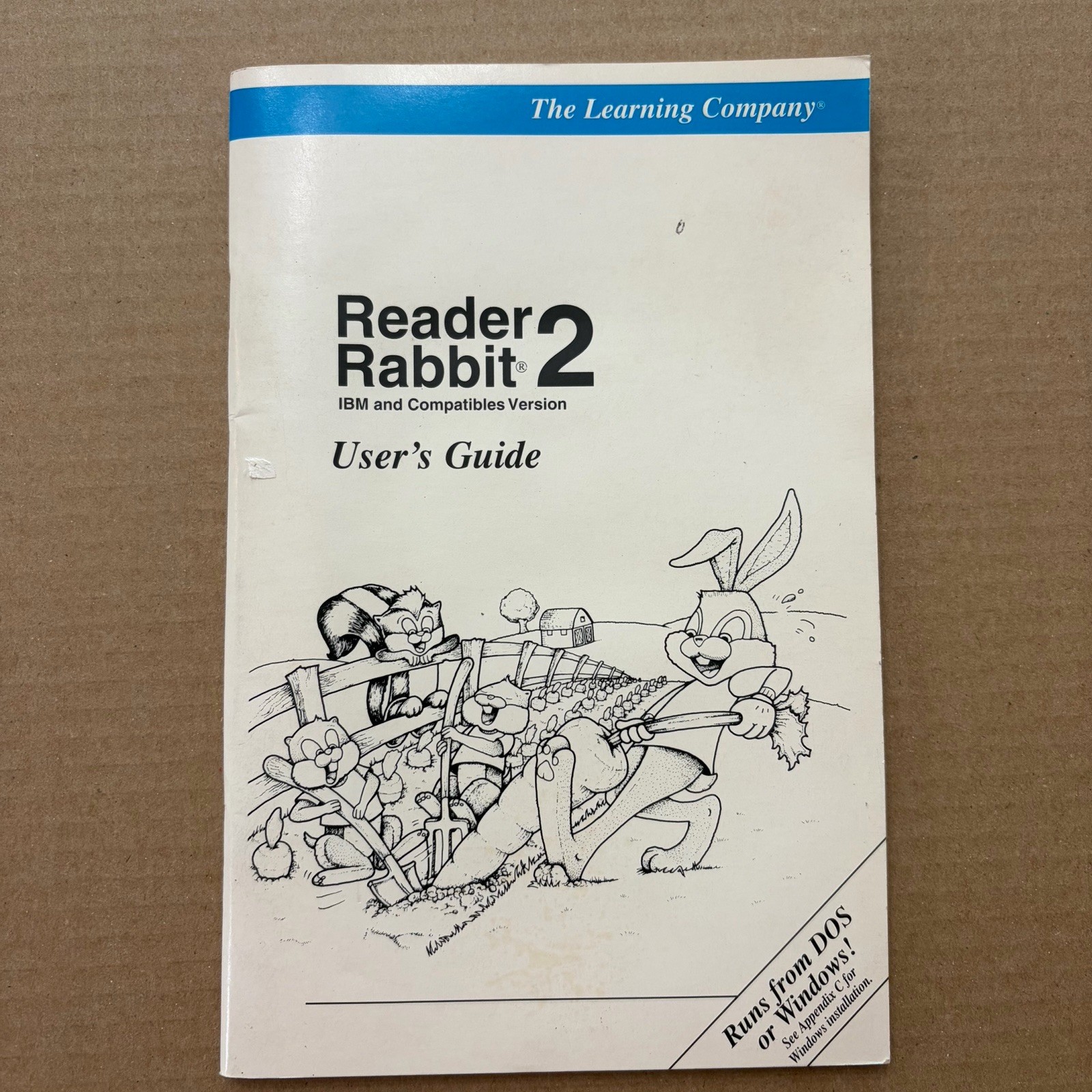 Vintage Reader Rabbit 2 Users Guide IBM DOS Windows Manual 1994 Learning Company