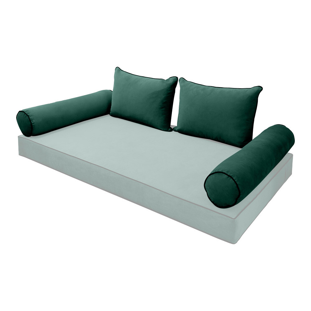 SLIPCOVER ONLY Contrast Full Style V4 Velvet Indoor Daybed Bolster Cushion AD317