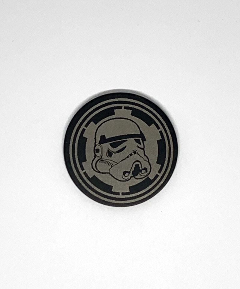 Star Wars Stormtrooper Golf Ball Marker + Black Gunmetal Divot Tool Laser