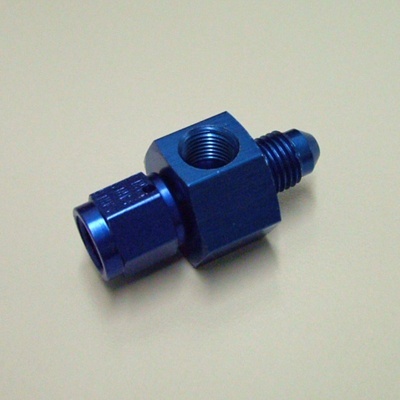 Fuel Pressure gauge adapter fitting -4an -4 AN blue 1/8" npt female