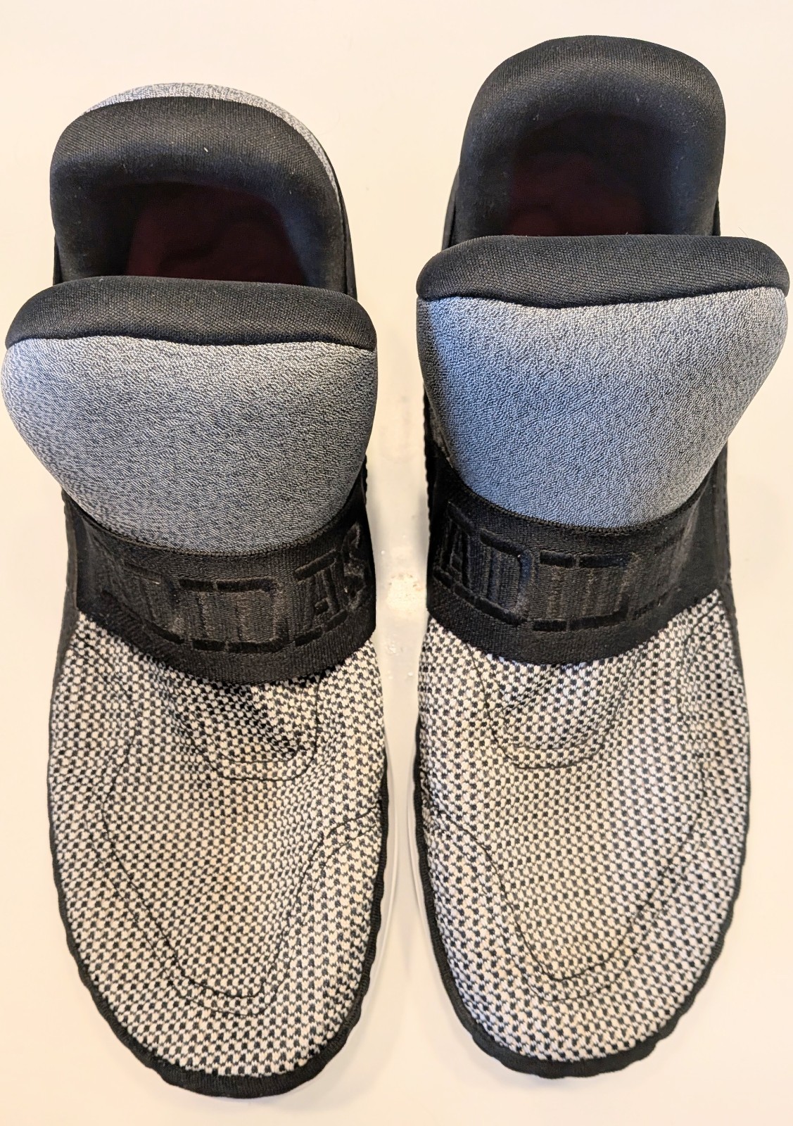 rare Men Adidas Cloudfoam Plus Zen ultra Black white check slip on size 12