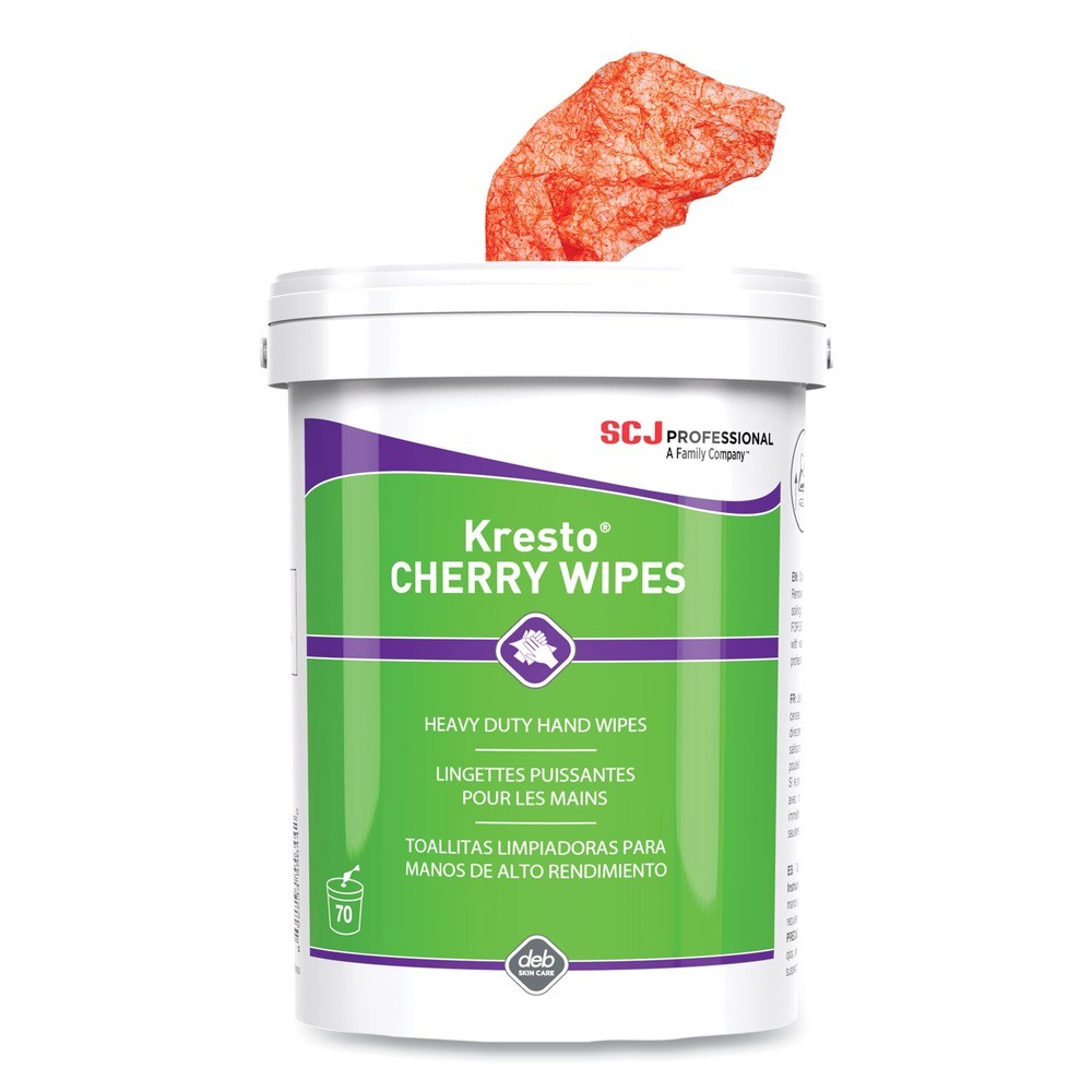 SC Johnson KCW70W 1-Ply Kresto Cherry Wipes Cloth - Red/White (6/Carton) New