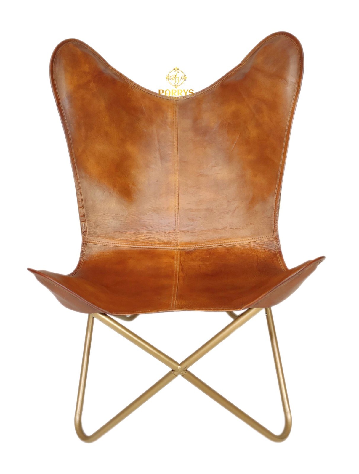 Arm Chair Leather - Iron Openable Butterfly Stand and Cover Chair PL2.64