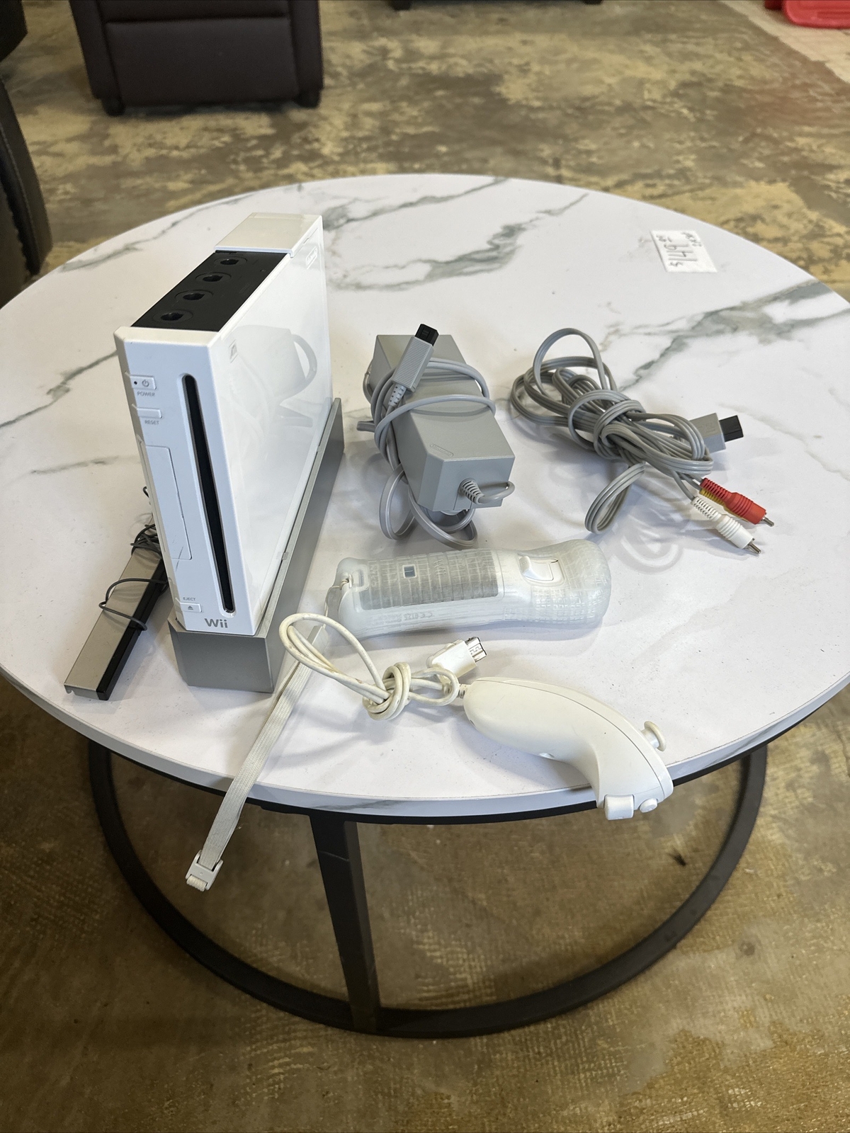 Nintendo Wii Console Bundle RVL-001 Remote + Nunchuck w/ Cables Tested Works