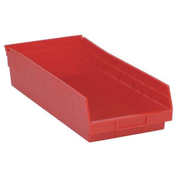 Quantum Storage Systems Qsb108rd Shelf Storage Bin, Polypropylene, Red, 4 In H,