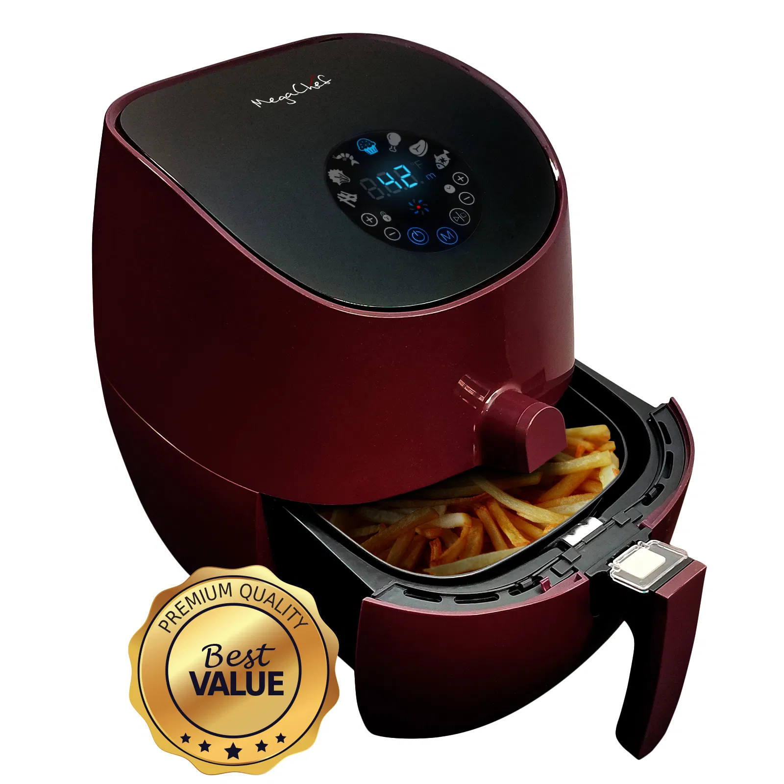 MegaChef 3.5 Quart Airfryer And Multicooker With 7 Pre-Programmed Settings in Bu