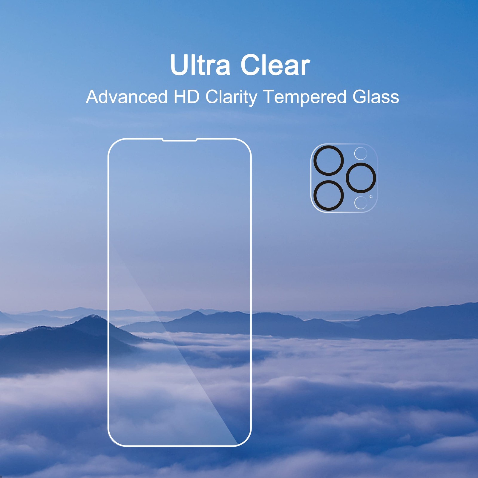 Ailun 3 Pack Screen Protector for iPhone 14 Pro [6.1 inch] + 3 Pack Camera Lens
