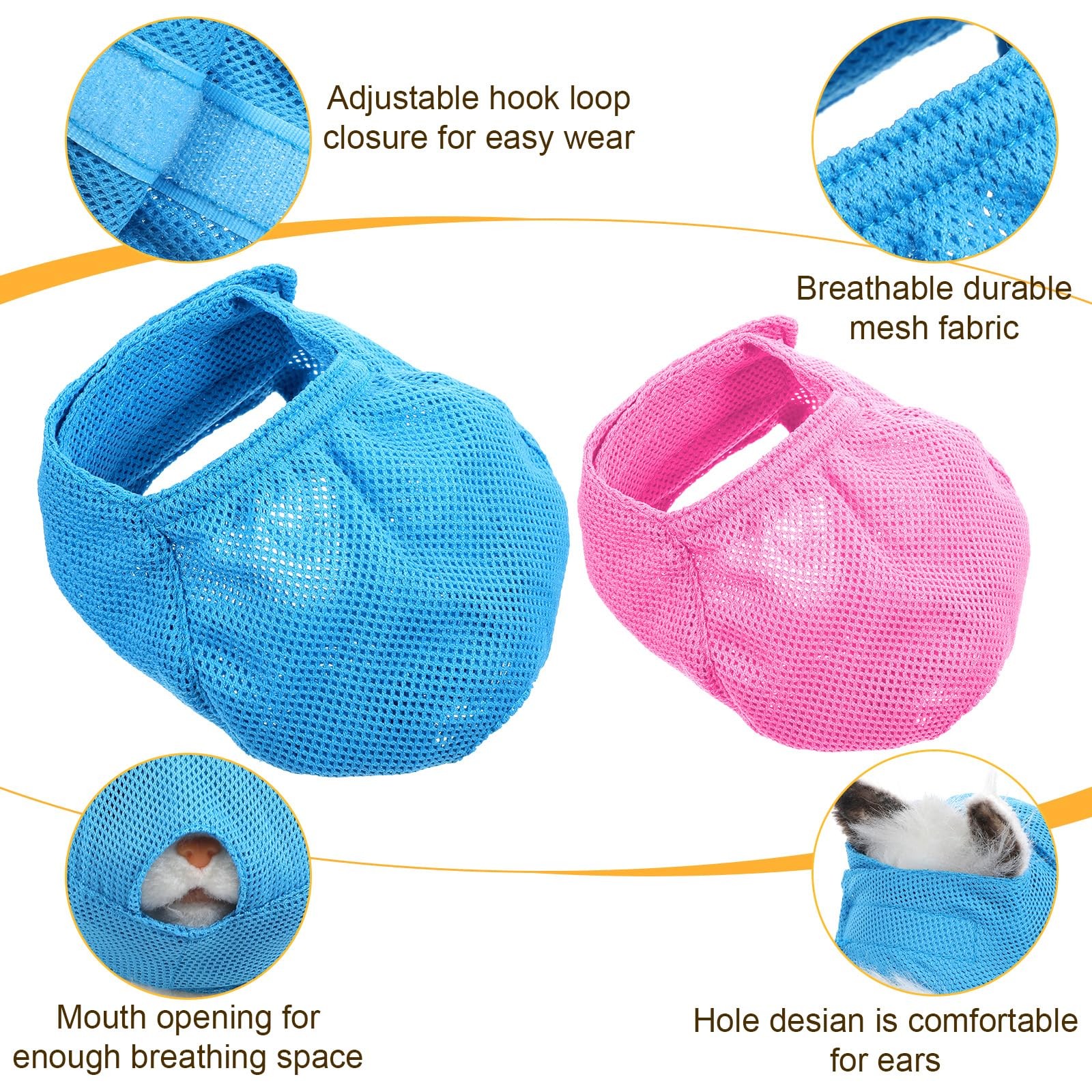 Bozales para gatos Bozales de malla transpirable con cubierta de malla suave