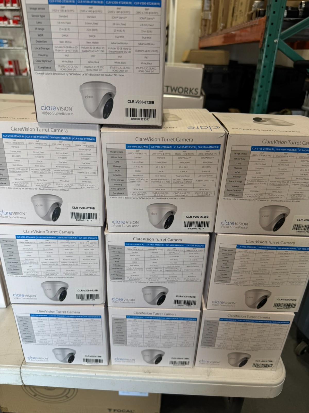 ClareVision CLR-V200-8T28B 8MP 4K IP Turret Camera | Black | New | 10 Available