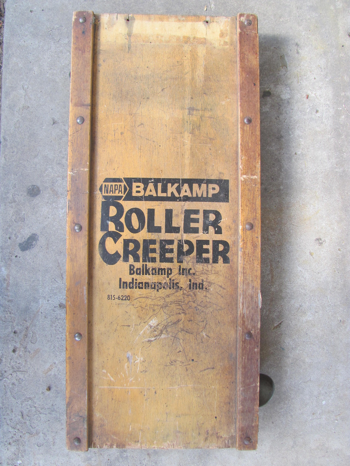 Vintage NAPA Balkamp Roller Creeper Indianapolis Ind. Original Steel Rollers.