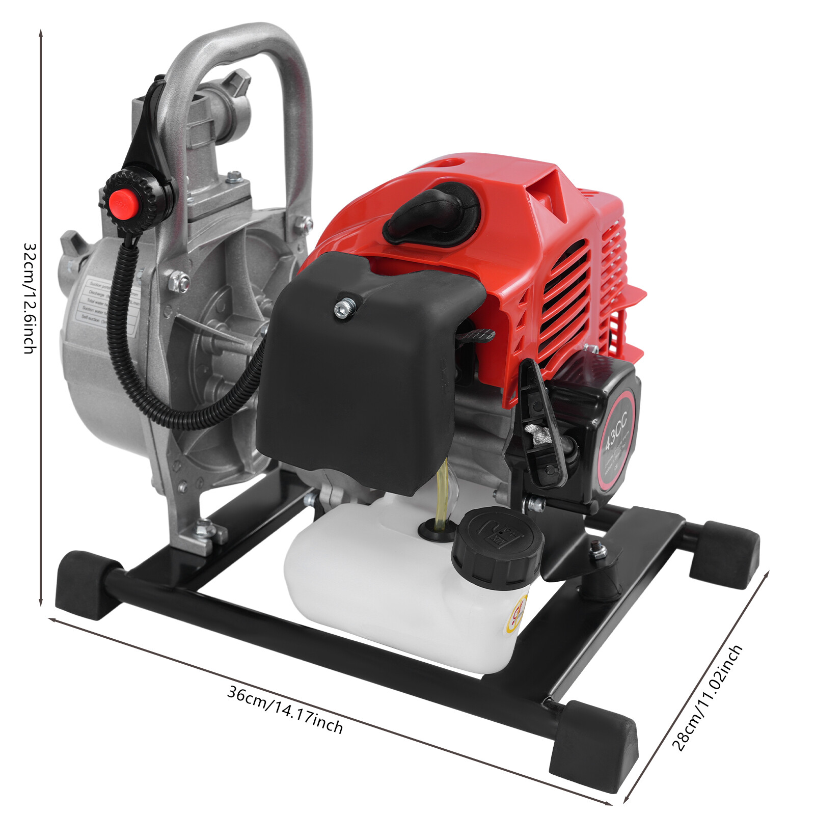 2 Stroke Gasoline Water Pump Gas-powered Semi-trash Irrigation Transfer Pump