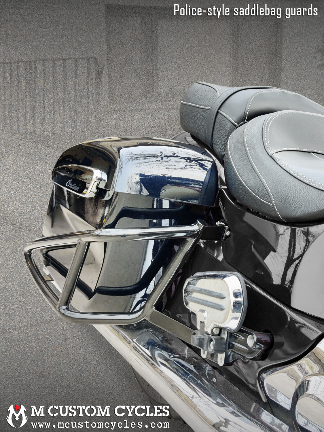 Police-Style Saddlebag Guards - Indian Chieftain, Roadmaster, Springfield, Chief